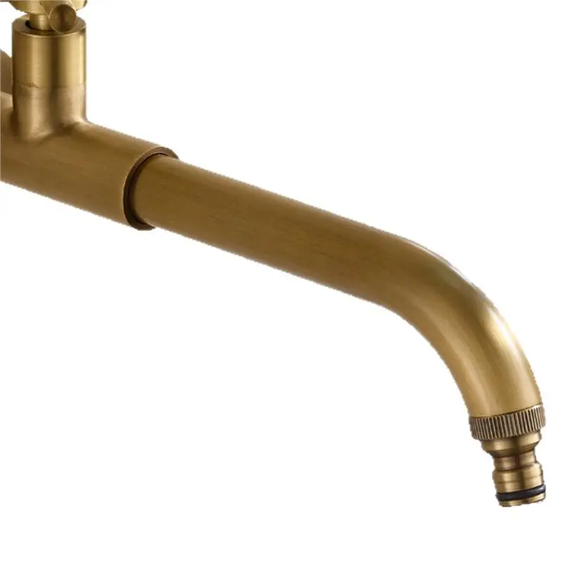 【CUSTOMER FAVORITE】Premium Copper Garden Faucet, Wall Mount Outdoor Tap With Extended Spout For Courtyard Patio