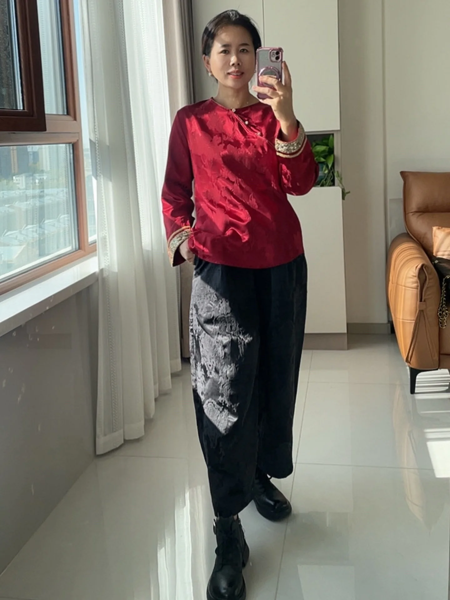 chinese-sle-round-ne-long-sve-satin-fabric-embroidered-irt-new-version-qipao-top-women's-traditional-base-irt