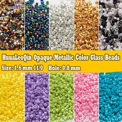 10g 1.6mm Japanese Opaque Metallic Color Glass Beads 11/0 Uniform Loose Spacer Seed Beads for Jewelry Making DIY Sewing
