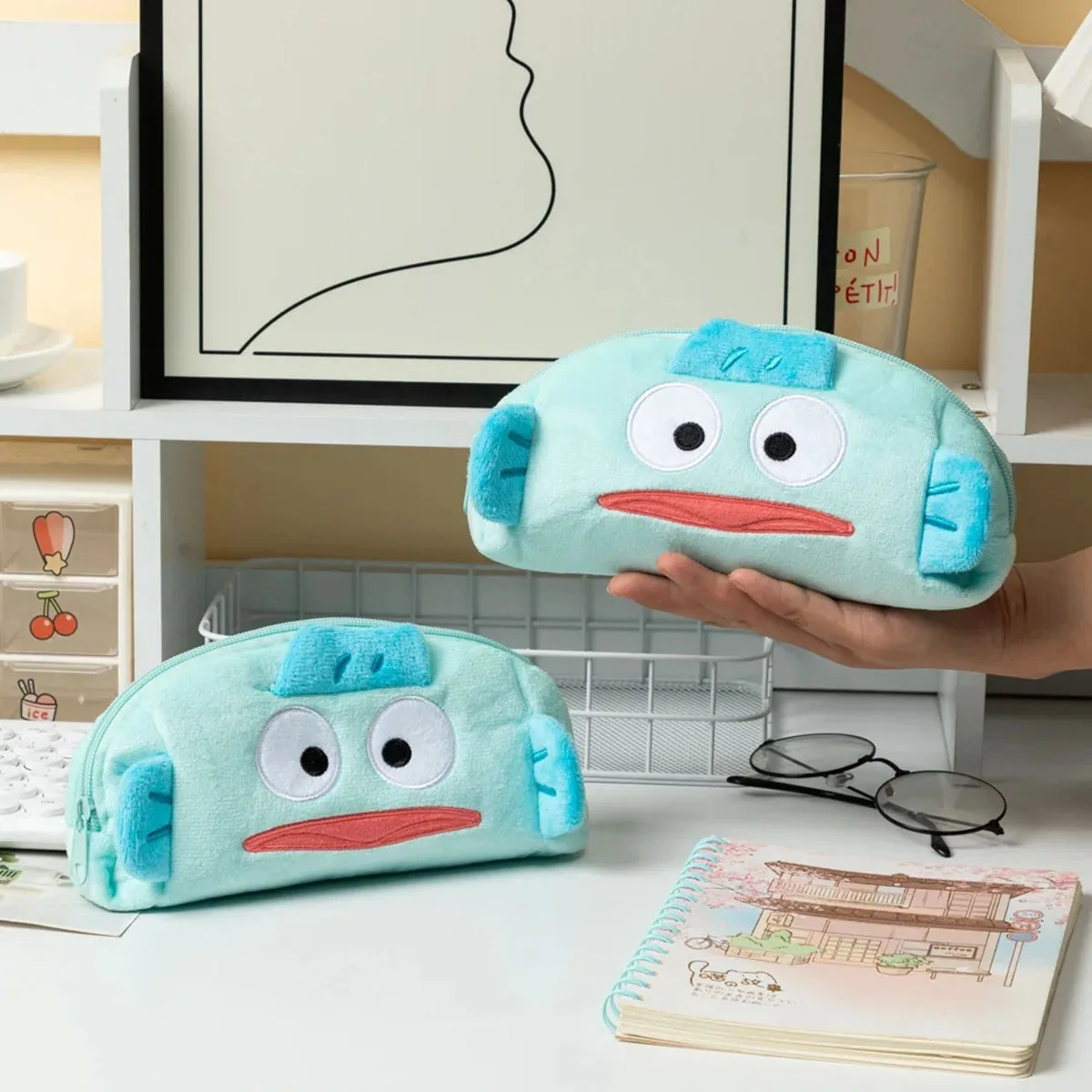 Cute Cartoon Plush Pencil Case - Large Capacity School/Office Storage Bag for Stationery or Cosmetics image 5