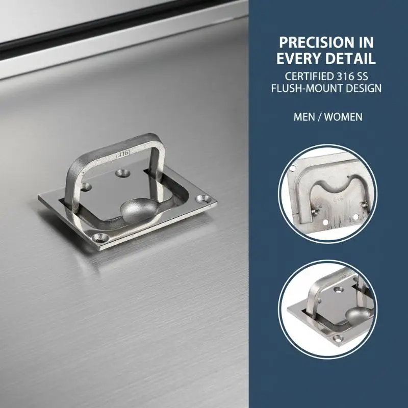 Marine Cabin Door Handle Stainless Steel Marine Locker Deck Hatch Cover Flush Pull Lift Knobs Handle Ring Marine Hardware