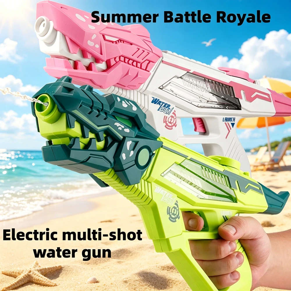 

Cartoon Dinosaur Shark Electric Water Blaster Automatic Continuous Spray Fun Outdoor Water Play Toy for Kids Birthday Gift