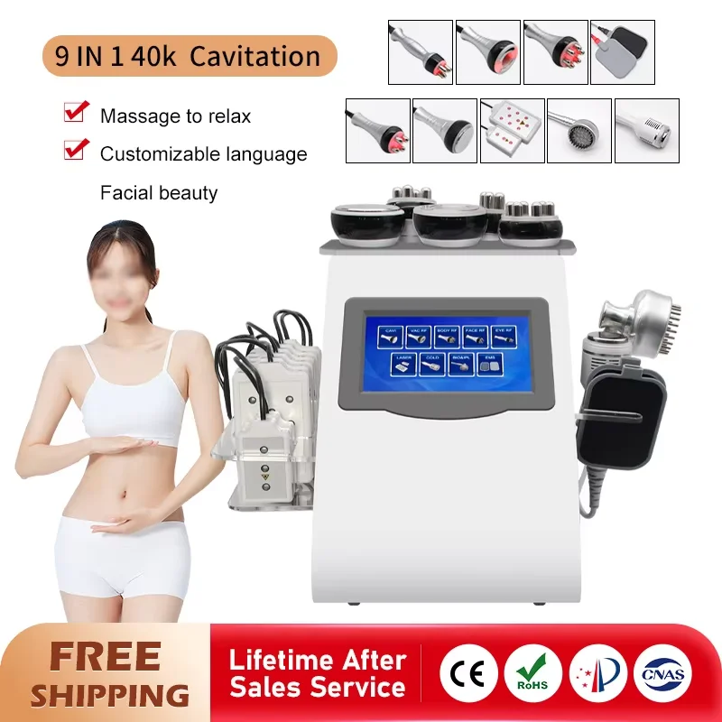 9 In 1 40K Cavitation Slimming Machine KIM 8 Vacuum RF Lipolaser Skin Lift Tighten Anti-Wrinkle Fat Burner Body Shape Massager