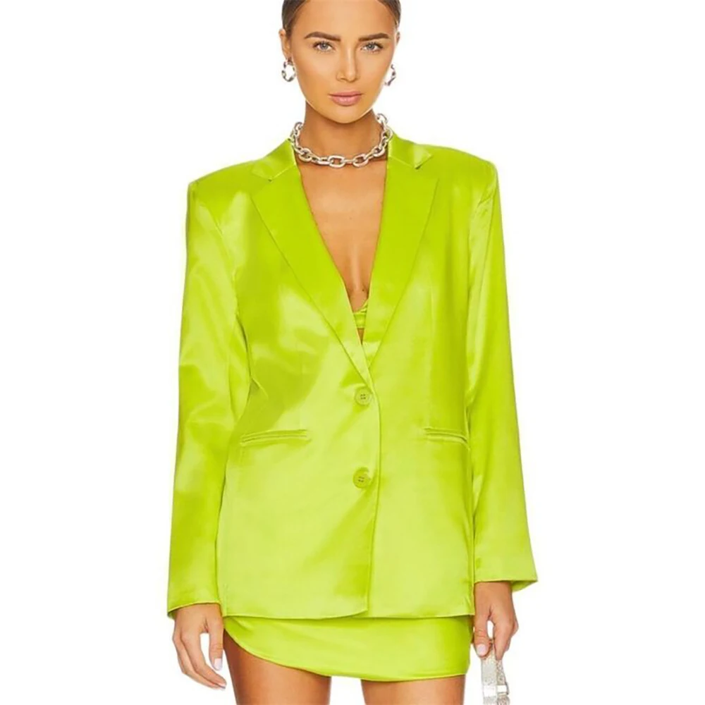 

Evening Women's Dess Suits Formal Solid Color Customzied 2 Piece Blazer With Skirts Elegant Office Lady Outfits Clothing