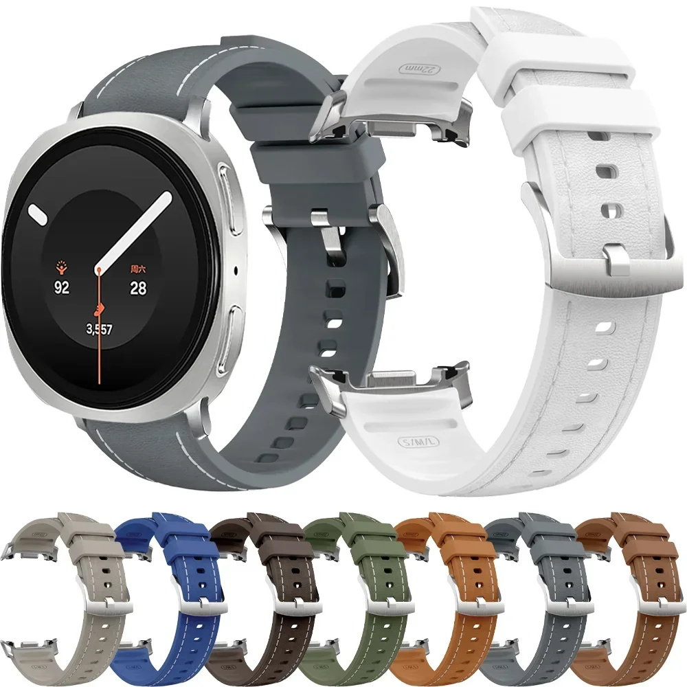 Original Silikon+Leder-Armband für Samsung Galaxy Watch 9 8 40mm 44mm Komfortables Armband Galaxy Watch 8 Classic 46mm Band