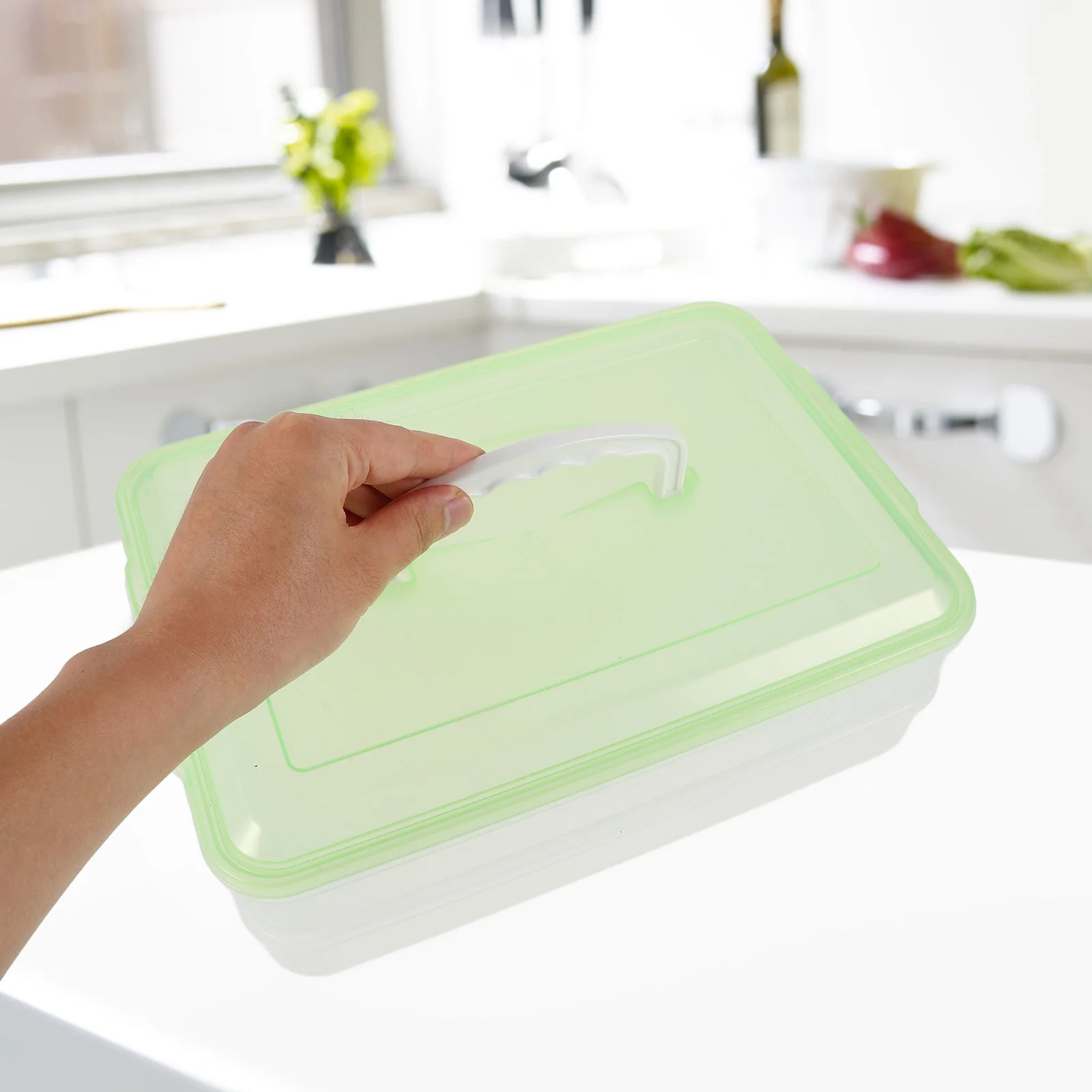

Dumpling Box Storage Container For Fridge Kitchen Organizer Bpa-Free Plastic Reusable Food Container Wonton Noodle Bun