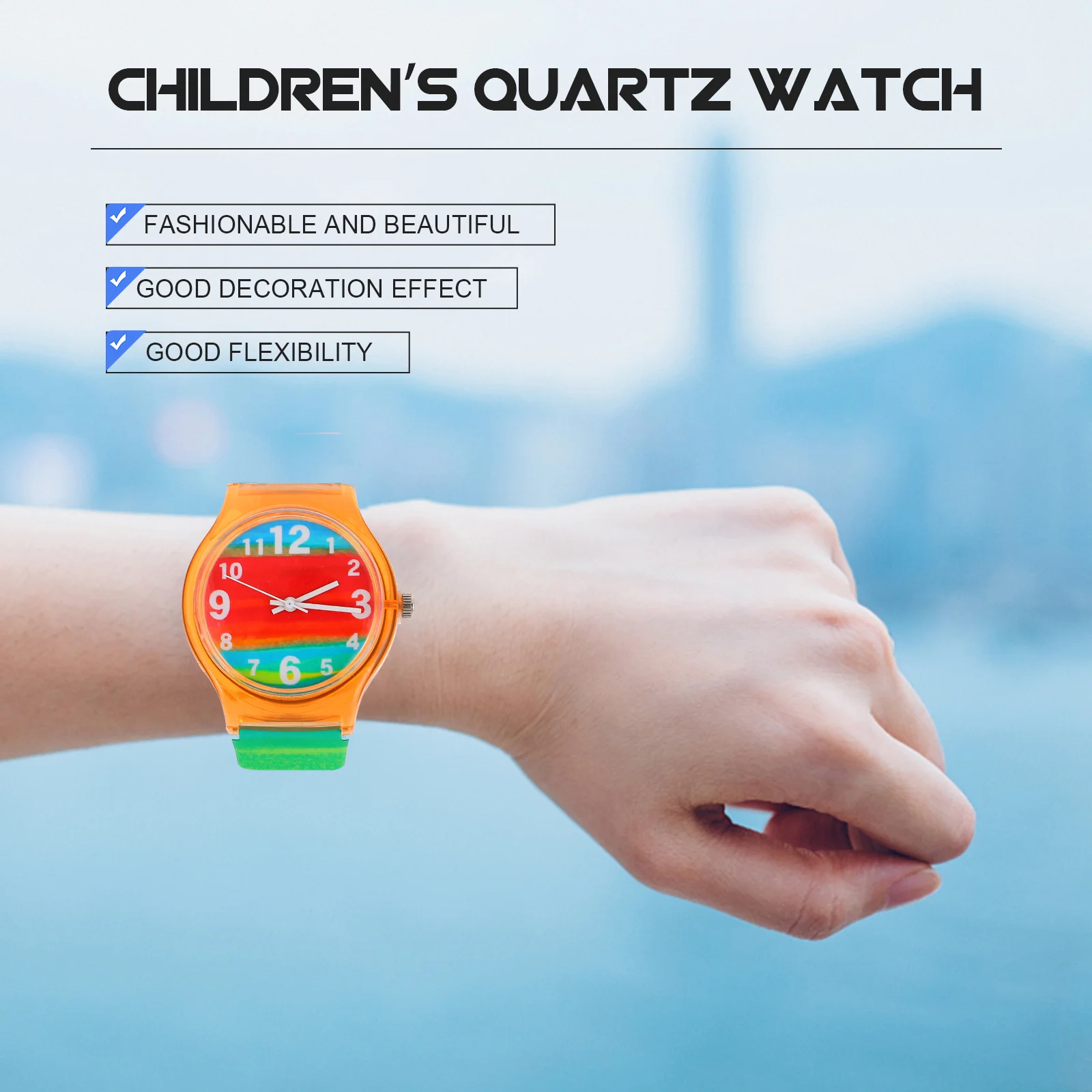 Student Watch Silicone Band Quartz Movement Stylish Design For Daily School Shopping Party Wear Student Fashion Wrist