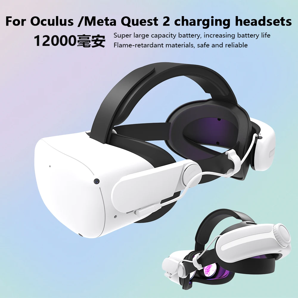MTOMATOV Extended Playtime  for Meta/Oculus Quest2 quest3/3s VR Battery Head Strap Fast Charging Adjustable Comfort VR Accessory