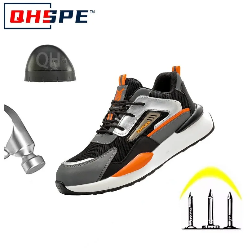 

New anti-smash anti-puncture male four seasons breathable steel head non-slip protective work shoes comfortable and lightweight