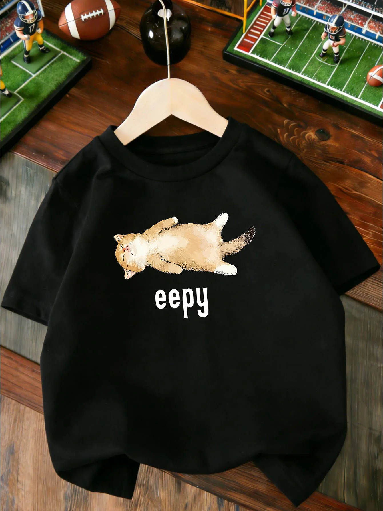 Cute Sleepy Lying Orange Cat Eepy Lovely Kitty Animal Graphic Print T Shirt Boys Girls Kids Short Sleeve Casual Daily Tees