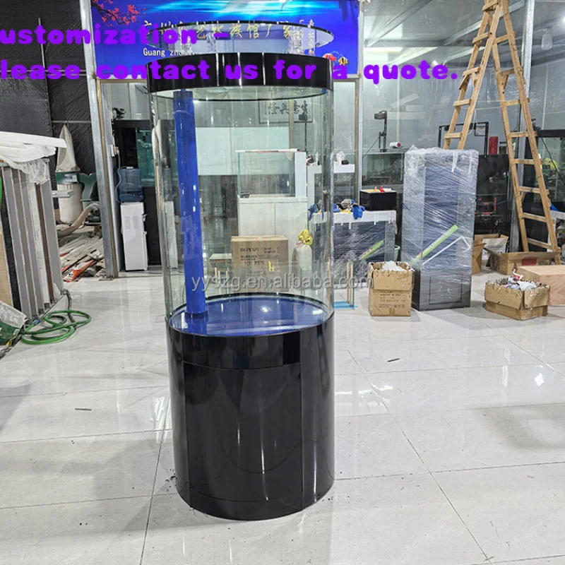 

custom.Factory Modern Style Gallons Cylindrical Standing Fish Aquarium Jellyfish Round Fish With