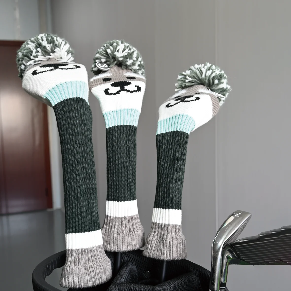 Kawaii Schnauzer Golf Head Covers for Driver & Woods-for golf lovers, Cute Schnauzer Designed to Fit All Woods and Driver