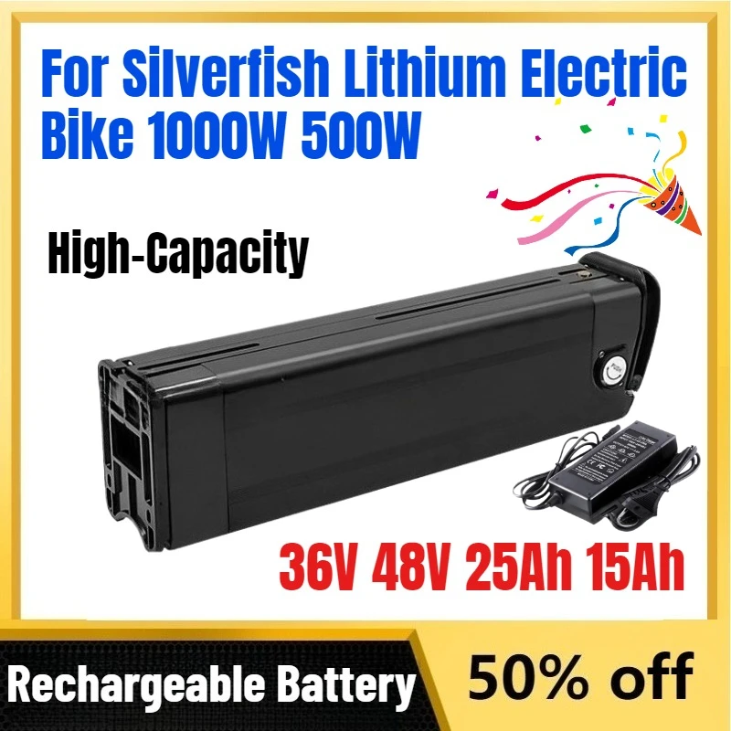 

36V 48V 25Ah 15Ah Battery For Silverfish Lithium Electric Bike 1000W 500W Lithium Ion Electric Bike Bicycle 18650 Battery Pack