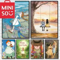 Miniso Anime Anne of Green Gables Poster 5D DIY Diamond Painting Stitch Embroidery Kit Round/Square Drill Art Mosaic Home Decor