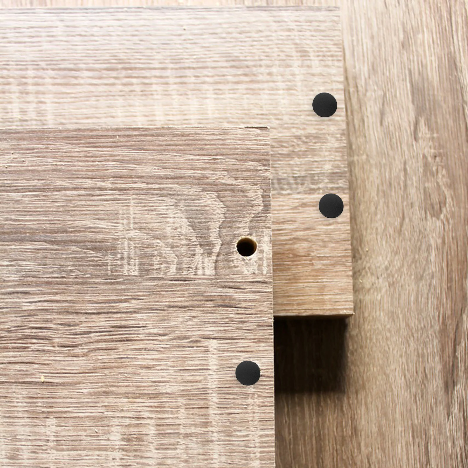 

200 Pcs Hole Plug Decorative Cover Covers Door Screw Plugs Button Locking Black Cabinet Plastic for Cabinets