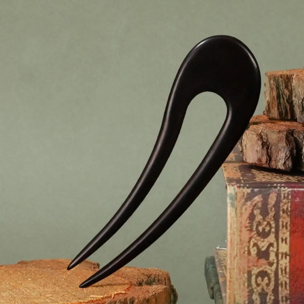 Wooden Chinese Hair Sticks Fashion Hairpin U Shaped Women Hair Bun Hair Styling Tools Headwear Hair Forks