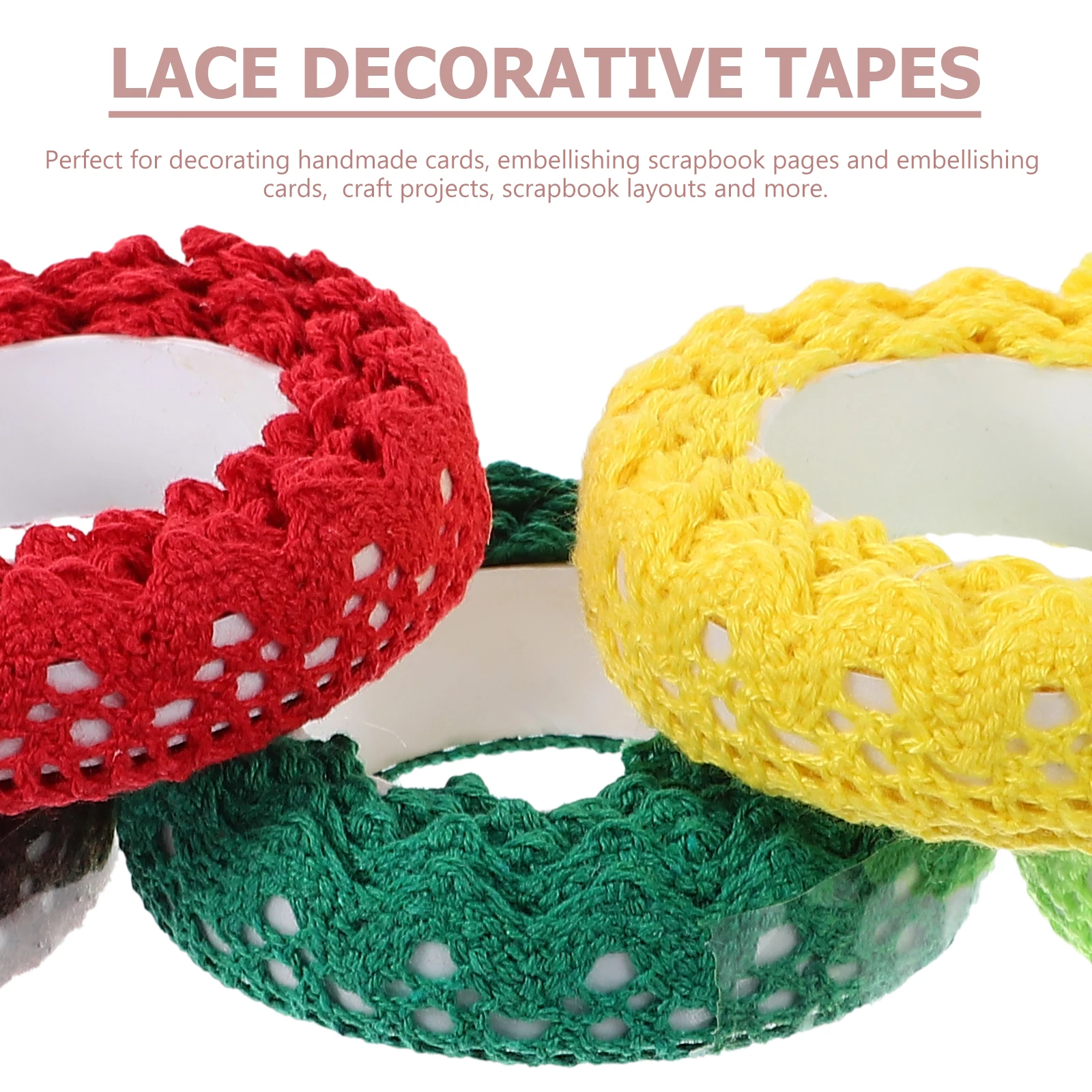 

5 Pcs Fabric Decorative Tape Craft Scrapbook Lace Adhesive Scrapbooking Ribbon Whisper Paper