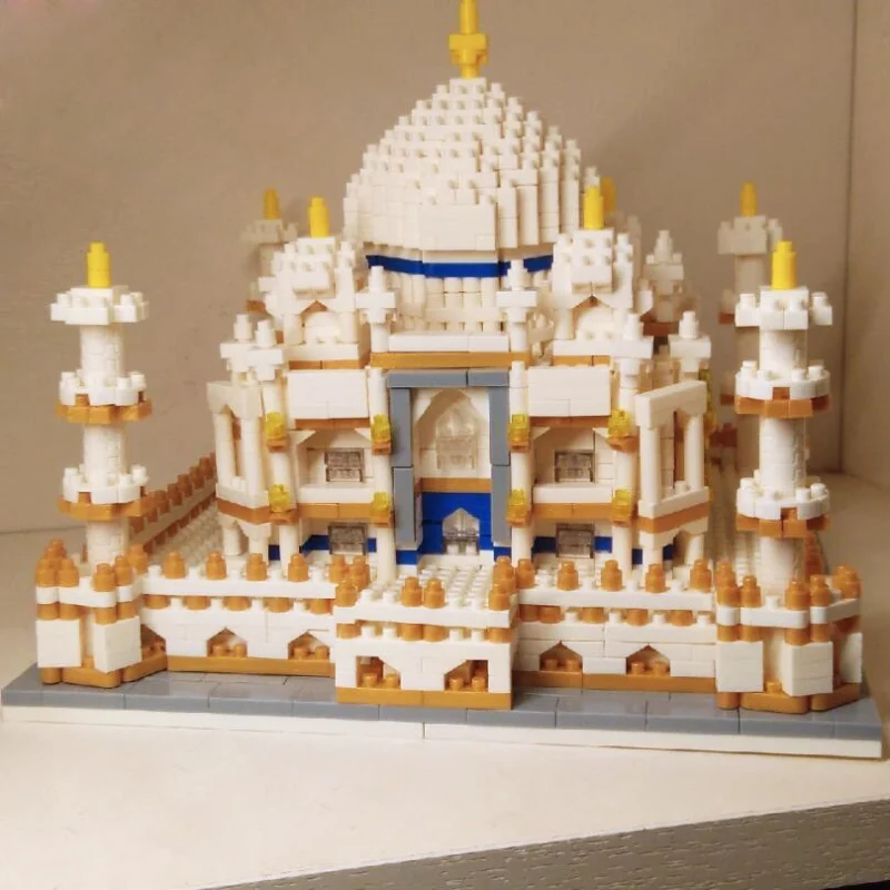 Wold العمارة الشهيرة تاج محل قصر نموذج بنة لديكور المنزل لعبة ألغاز الطوب للأطفال هدية #5