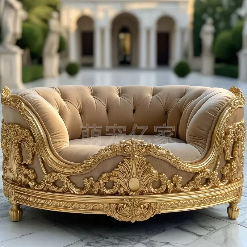 Luxury Pet Furniture Indoor Cat and Dog Sofa Bed Luxury Cat and Dog Lounge High-end Cat and Dog Nest Solid Wood with Upholstery