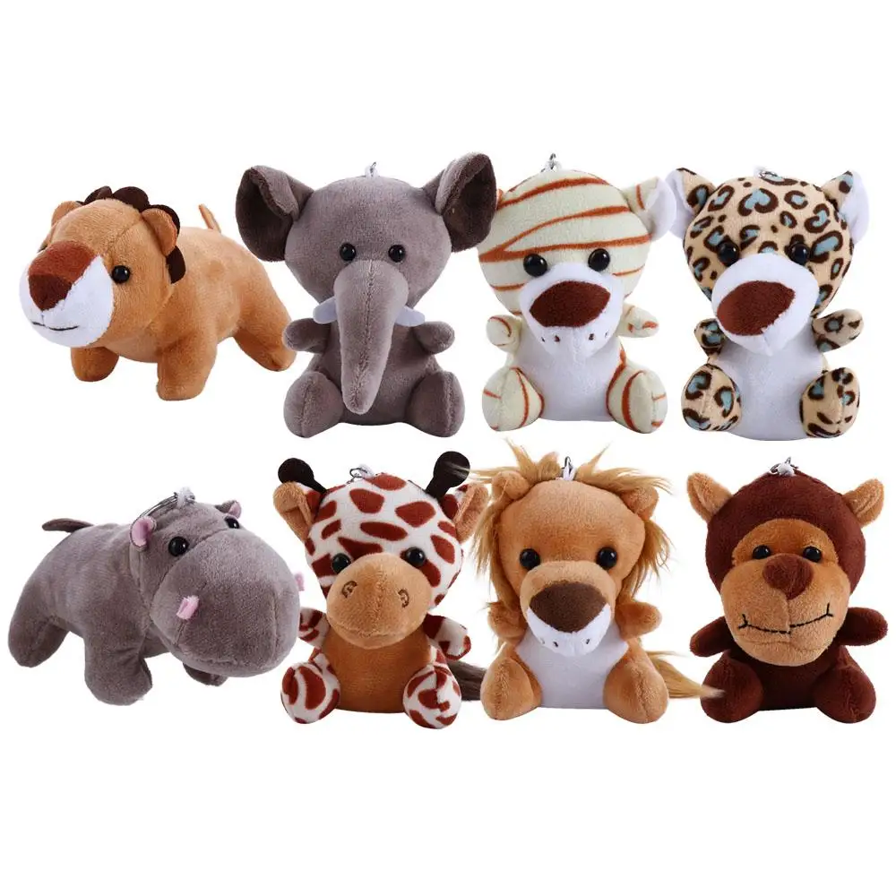 10cm Backpack Keychain Monkey Jungle Brother Tiger Plush Keychain Stuffed Doll Keychain Animal Plush Toy Stuffed Animal Toy