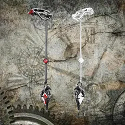 Men's Earrings Neutral 2024 Y2K DIY Rock Punk Buckles Earstuds Steampunk crow earrings women's pierceless ear clips ear hooks
