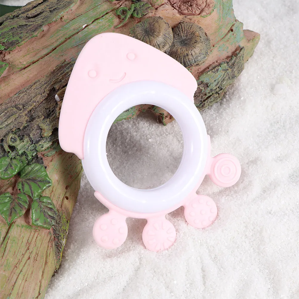 4Pcs Baby Plastic Molar Teethers Soft Safe Chewing Rings for Infant Teething Massage Grasp Shake Rattle Baby Teether