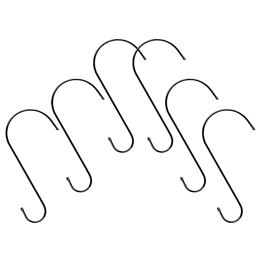 

6pcs 30cm Black Plant Hooks for Hanging Baskets Bird Feeders Multifunctional Iron Hooks Outdoor Balcony