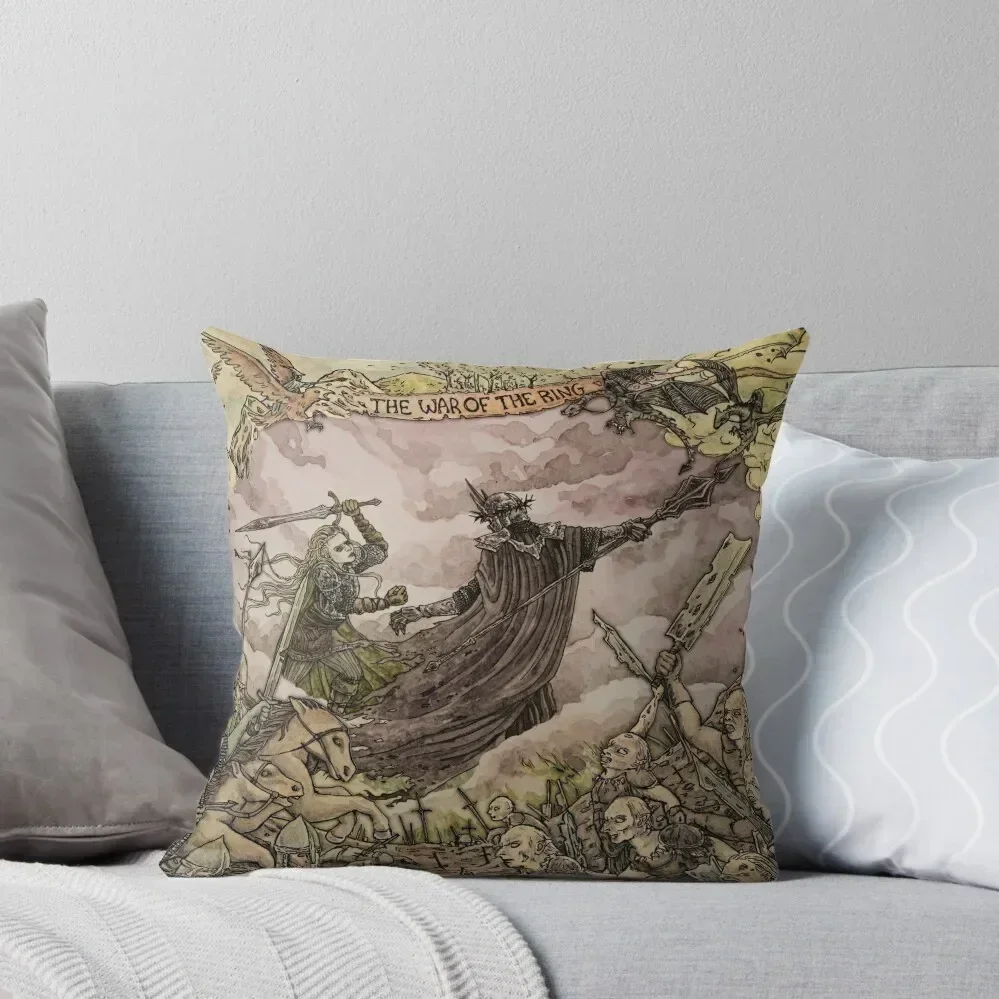 

Eowyn and the Witch King of Angmar Throw Pillow Sofa Cushions Covers Pillowcases Bed Cushions Covers For Sofas pillow