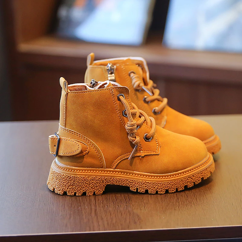 جديد 2025 ربيع الخريف أحذية أطفال طفل موضة حذاء من الجلد أحذية أطفال بنين بنات أحذية الأطفال لينة عدم الانزلاق قصيرة التمهيد #3