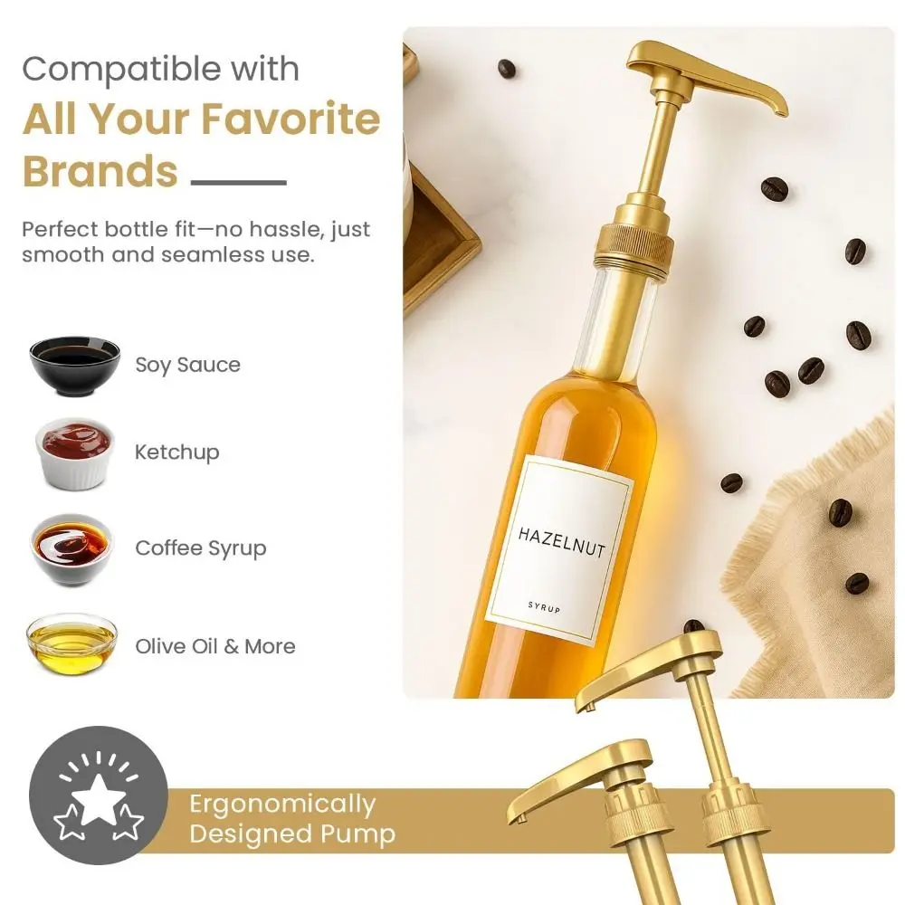 

Новый многофункциональный насос для кофейного сиропа, золотой пищевой пластиковый насос для бутылок, насос для кофейного сиропа, дозатор для сиропа Торани