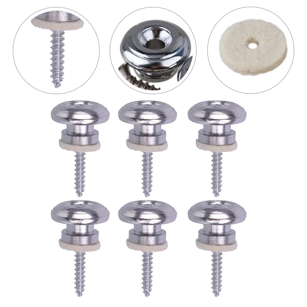 

6pcs Locks Mushroom Head Metal Anti-Skid Button Durable Accessory For Electric Bass Strap Fixator Parts Anti-Falling Strap Nails