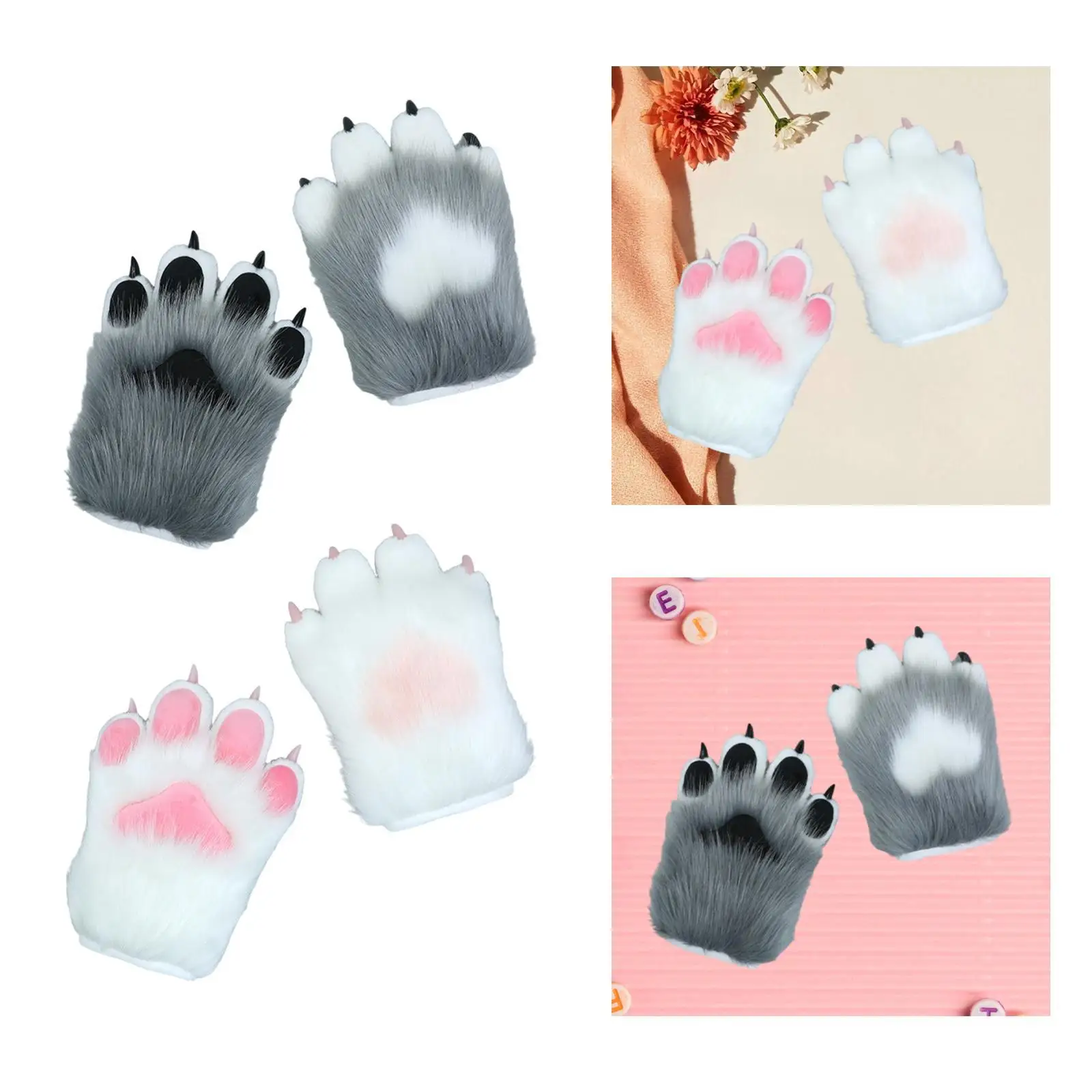 Cat Paws Gloves Fancy Dress Handwear Nails Gloves for Festival Prom Carnival