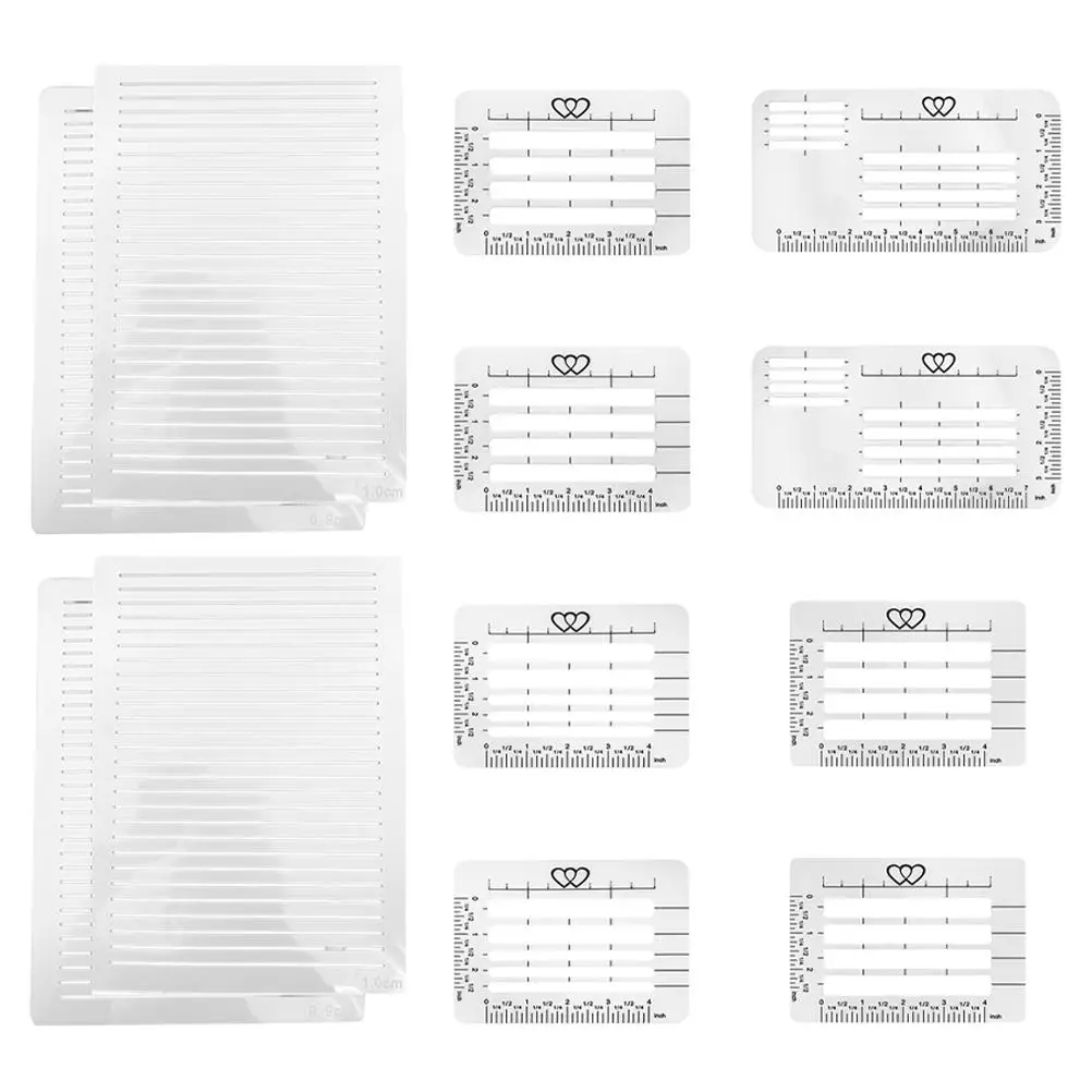 

12 Pcs Letter Format Template Envelope Line Stencil Multi-purpose Parallel Drawing Ruler