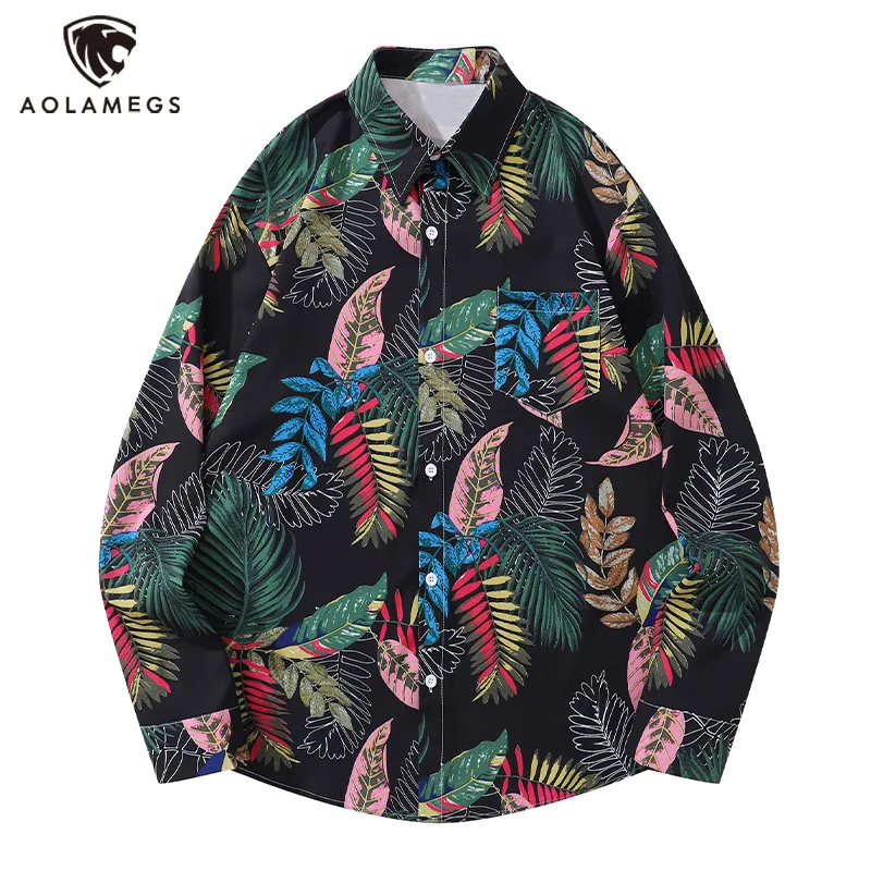 

Men Shirts Harajuku Vintage Strand Blouse Hawaiian Style Vitality Loose Tops Versatile Comfortable Casual Clothes Unisex