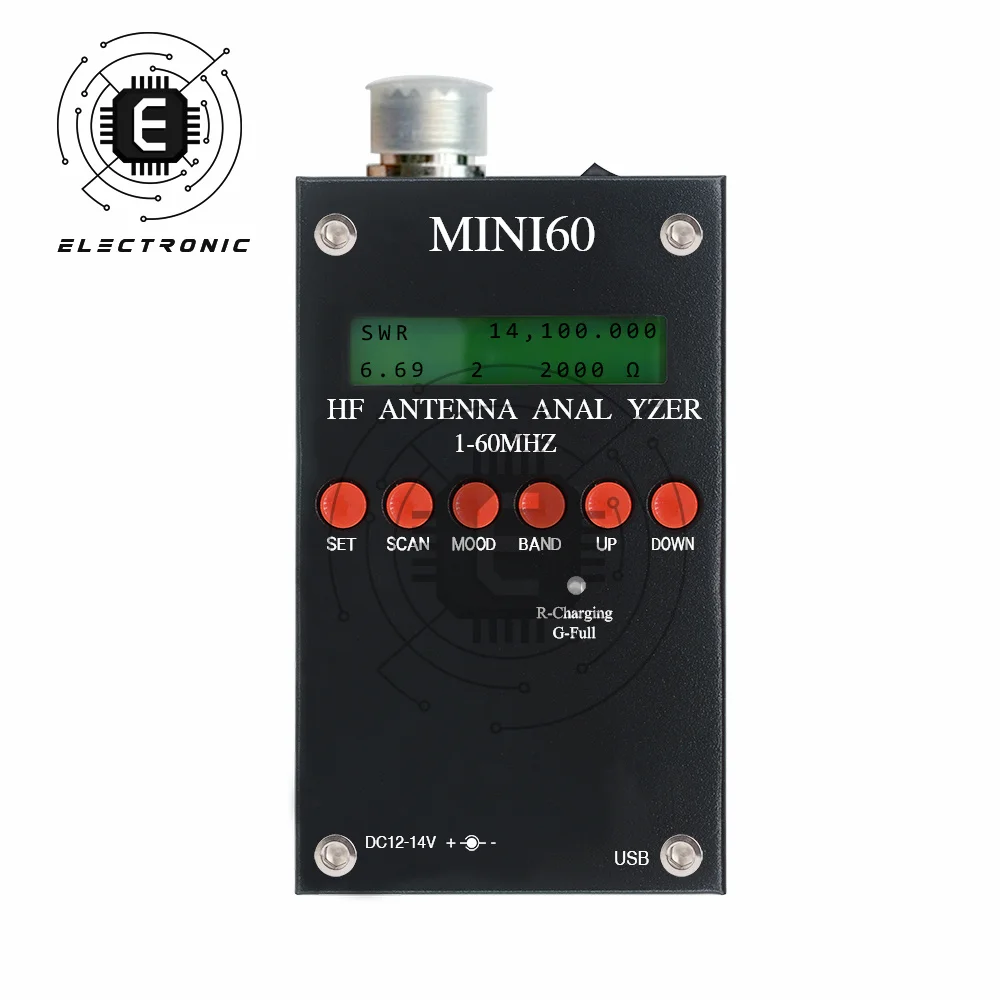 Mini60 Sark100 1-60MHz HF ANT SWR analizator antenowy miernik Tester z aplikacja na androida PC dla Ham Radio Hobbists