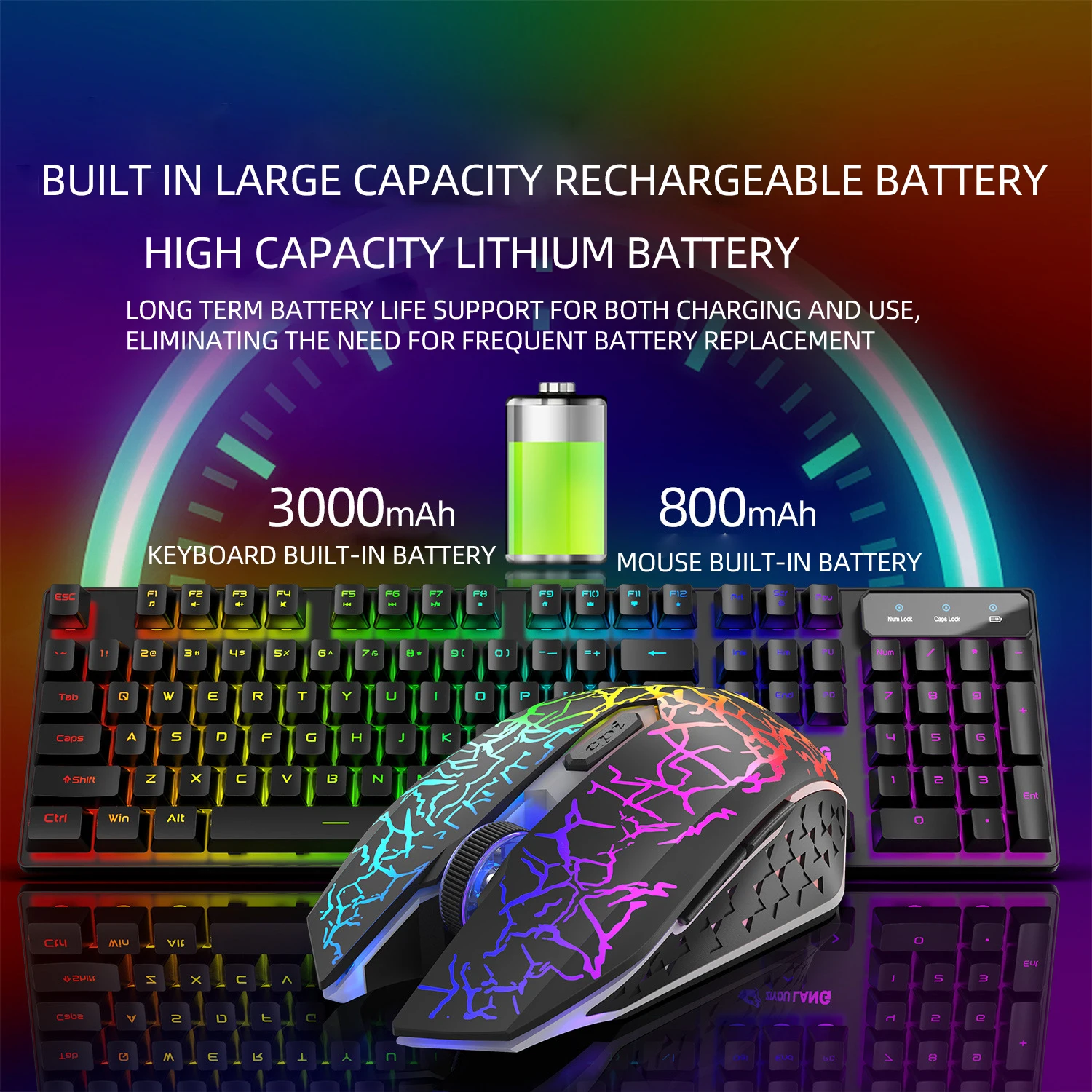 Ziyoulang T3 Brand New Product Wireless Gaming Keyboard and Mouse Combos Rechargeable Keyboard and Mouse Mousepad 2 in 1 Set