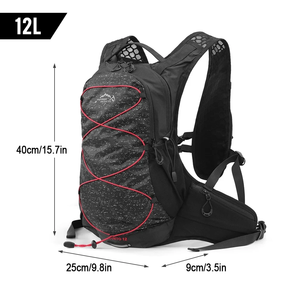 Mochila de corrida ao ar livre ultraleve para homens e mulheres, colete esportivo respirável, saco de equitação, saco de bicicleta, 12L