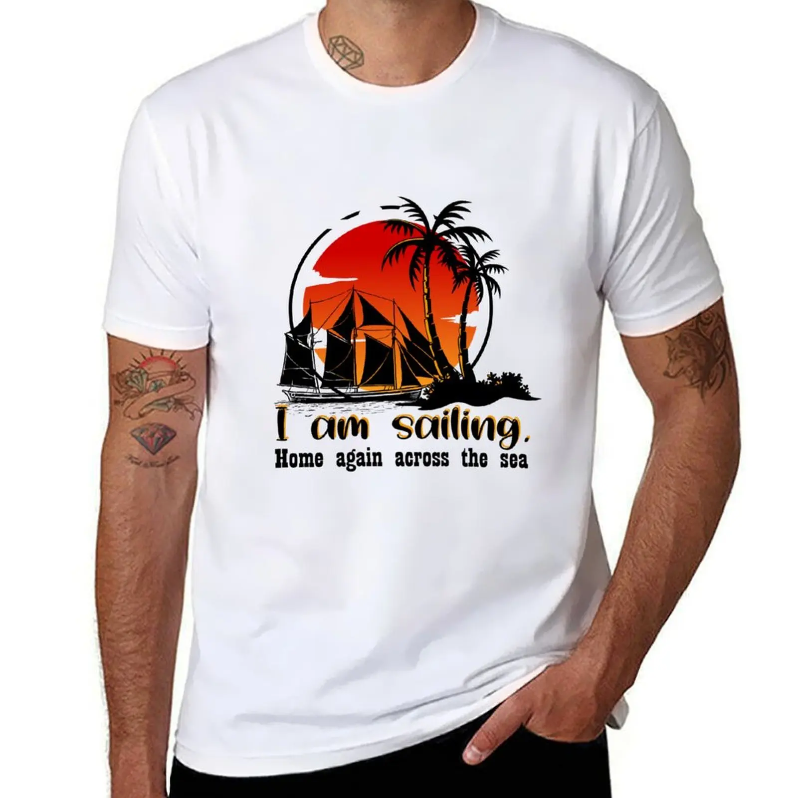 

i am sailing T-Shirt street wear T-shirts man Luxury man black t-shirts for men