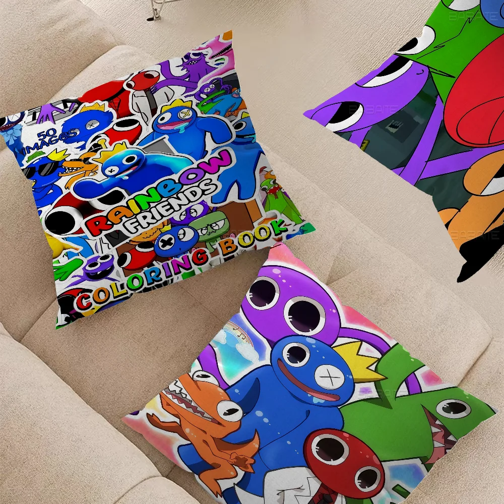 Rainbow Friends Toy Vintage Pillowcase Toon Gift Cushion Cover Bedroom Home Sofa Chair Seat Decor Pillow Case