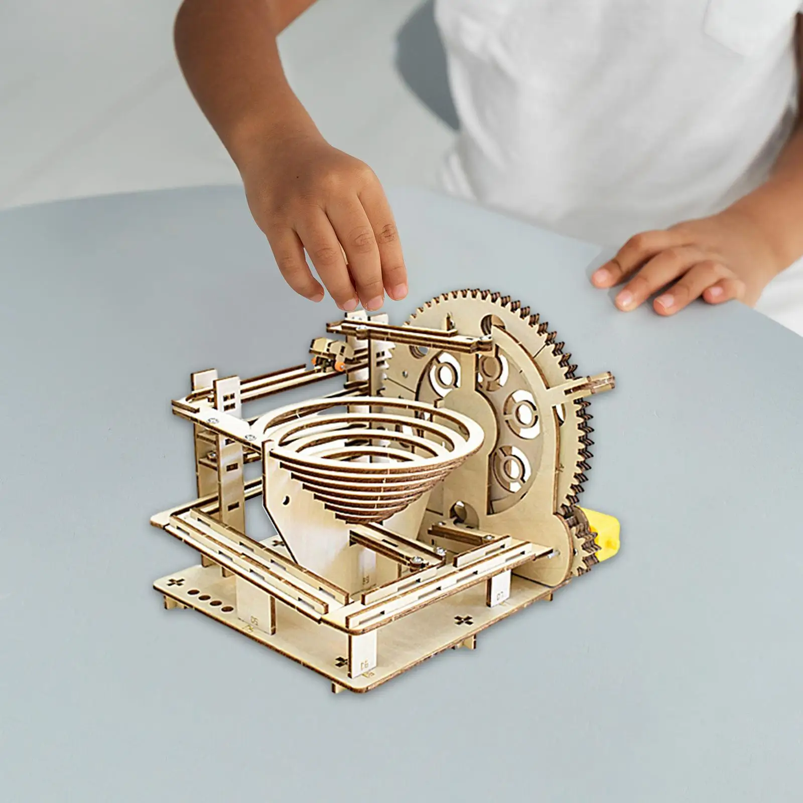 DIY Marble Run Electrical 3D Wooden Puzzle for Kids Boys and Girls Adults