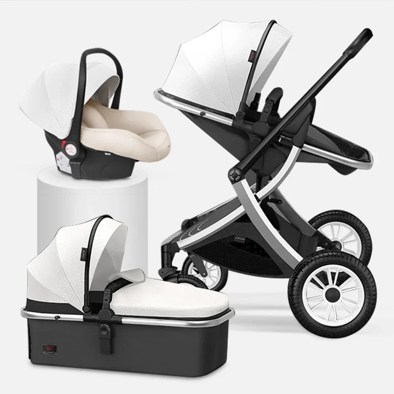 Luxury Baby Stroller 3 in 1 Folding bi-directional high landscape stroller with car seat baby pram stroller for children