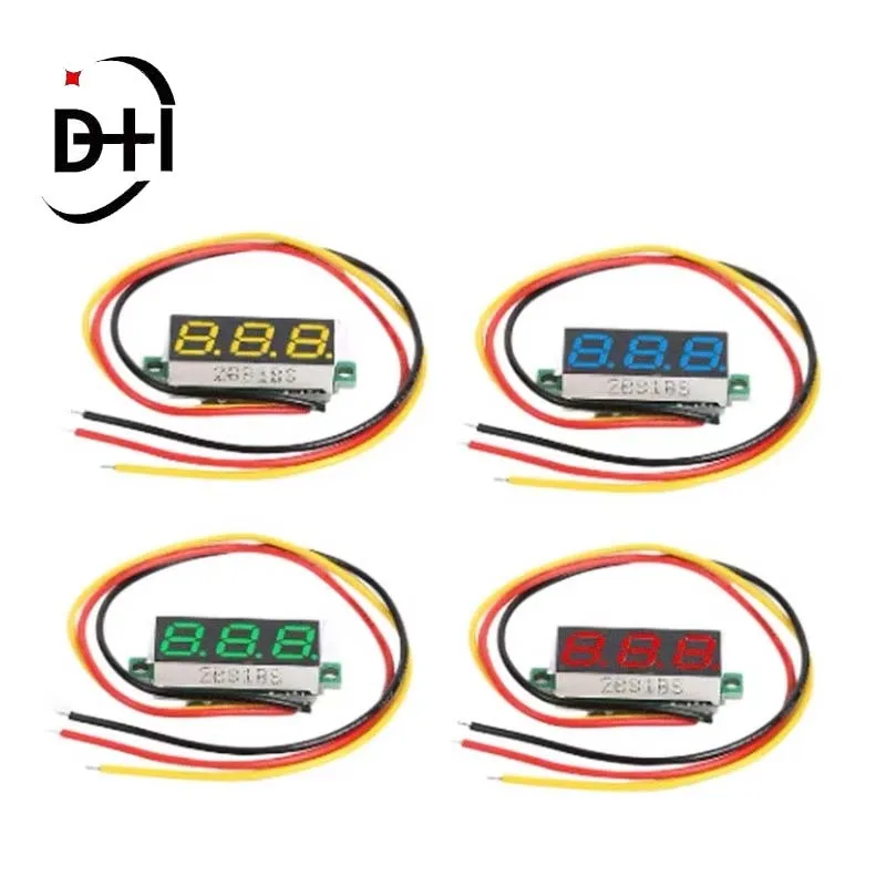 0.28 Inch Ultra-small Digital DC Voltmeter Head Used To Monitor Battery Voltage Three-wire DC0-100V Digital Display Voltmeter