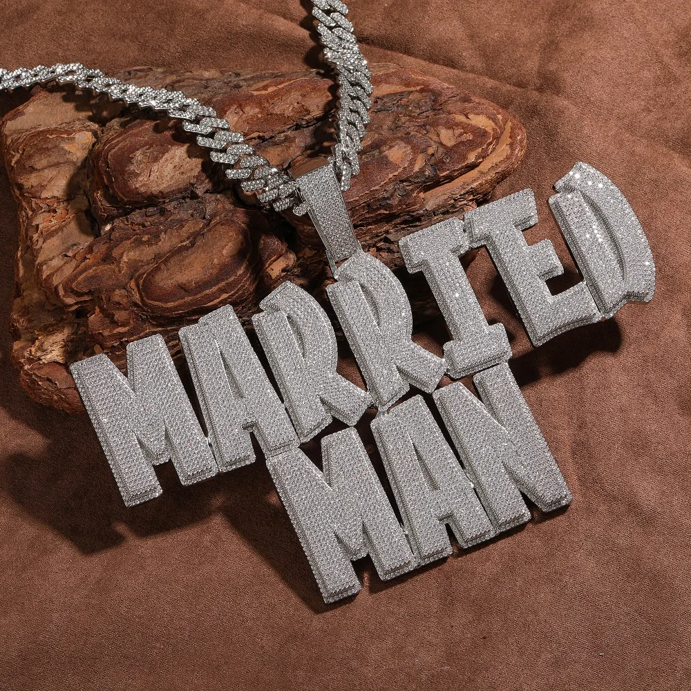 

Custom Personal Bling Pendant Full Inlaid AAAAA+ Cubic Zirconia Gift For Men Women Hiphop Jewelry Luxury Necklace Choker Cuban