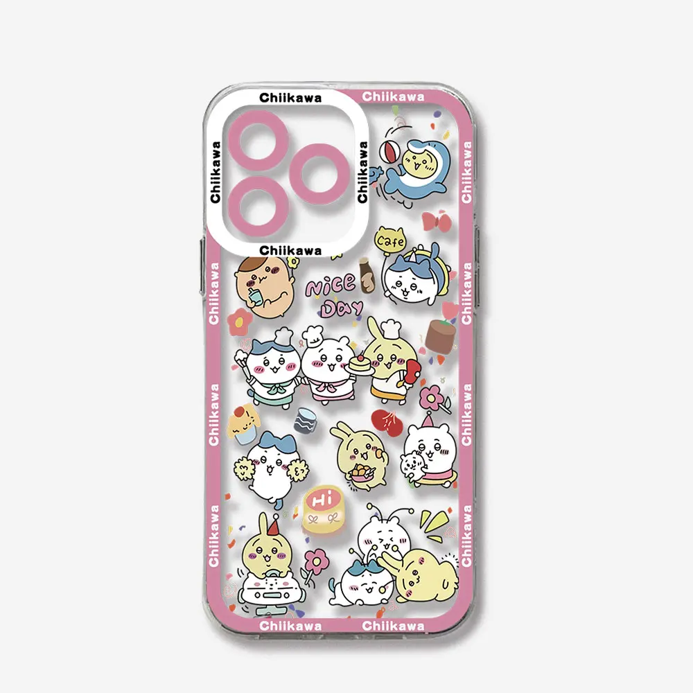 Japan comics Cute Chiikawas Phone Case For iPhone 15 14 13 12 11 Mini Pro Max X XR XSMax 6S 6 7 8 Plus SE20 Transparent Cover