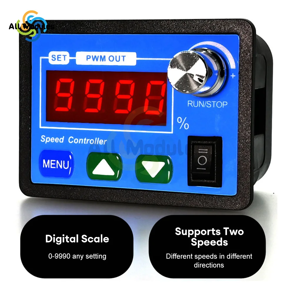 PWM Motor Speed Controller PWM Adjustable Speed Regulator Generator DC6-55V 20A Motor Governor with Dual Protection