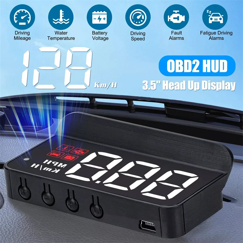 M3 OBD2 Car HUD - Trip Computer with Speed/Fuel Mileage Alarm (Head-Up Display)