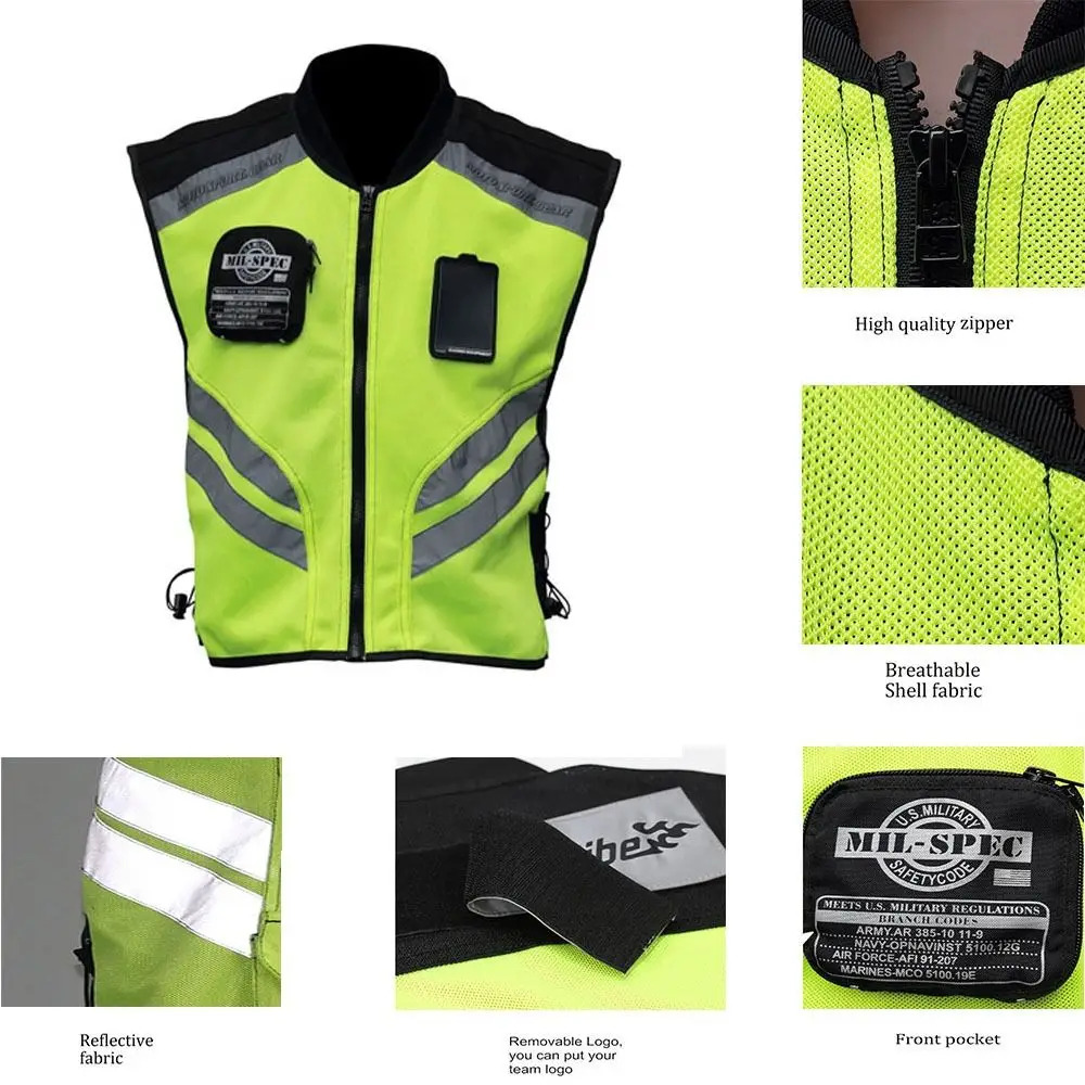 Abrigo de seguridad de advertencia de alta visibilidad, chaleco reflectante transpirable resistente al desgaste, chaqueta profesional ligera para motocicleta, tráfico