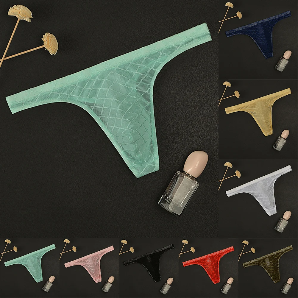 Celana dalam cawat G-String untuk pria, pakaian dalam Jockstrap, celana dalam Pouch, celana dalam naik rendah, celana dalam lembut bersirkulasi udara, celana dalam muda tipis untuk pria