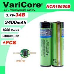 VariCore Protected Original Rechargeable battery 18650 NCR18650B 3400mah with PCB 3.7V For Flashlight batteries