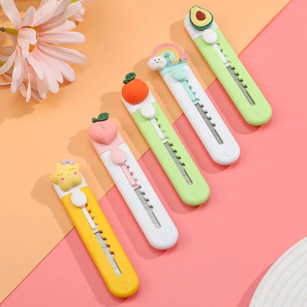 Portable Utility Cutter Alloy Mini Cute Fruits Animals Letter Envelope Opener Mail Cutter Student Stationery School Supplies